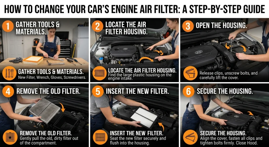 how to change car air filter