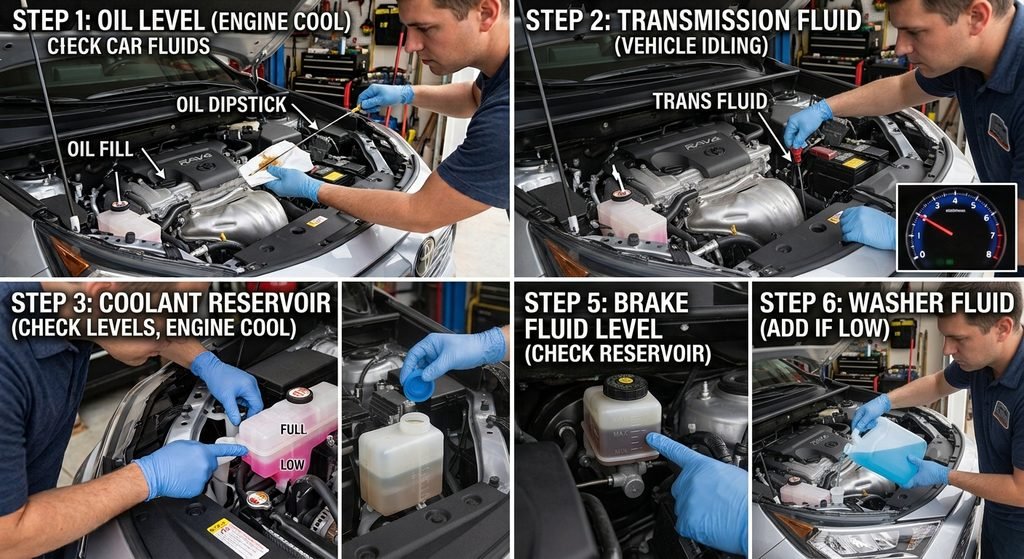 how to check car fluids